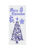 Christmas tree stencil with text  - Merry Christmas 