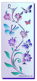 Stencil of butterflies on Hibiscus flowers by Glitzcraft