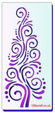 Stencil of tree swirl for Christmas cards and tree themed crafts