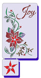 Joy with Poinsettia Stencil for Christmas Cards and Crafts