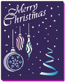 Merry Christmas Baubles Stencil