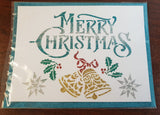 Photo fo Glitzcraft card  reads reads "Merry Christmas"