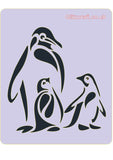 Stencil of Family of 3 penguins