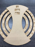 MDF Wooden Perpetual Calendar with rotating parts