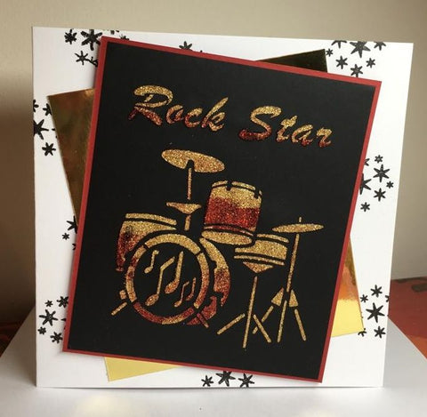 Rock Star Drumkit Stencil 