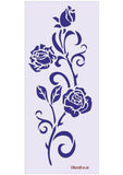 Roses on a stem - 3 roses, one bud and 2 open roses - stencil by Glitzcraft