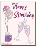 Happy Birthday Balloons, Stencils- Glitzcraft