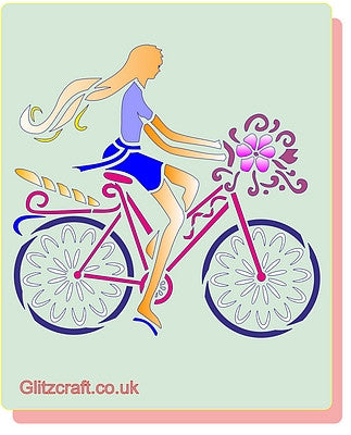 Girl_Cycling, Stencils- Glitzcraft