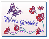 Happy Birthday Poppy, Stencils- Glitzcraft
