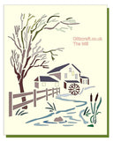 Stencil of a water mill