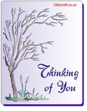 Thinking of You Tree Stencil for card making or crafting