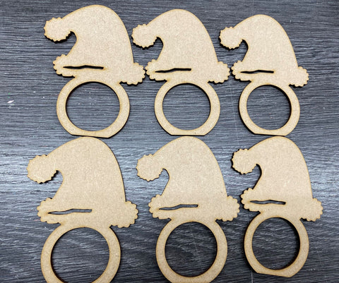 Santa Hat MDF Napkin Rings