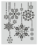Winter snowflakes falling -stencil template