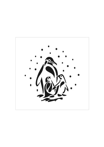 Snow Globe - Penguins Stencil