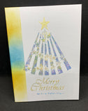 Christmas Cards  made with Stencil -Merry Christmas with a Star Tree