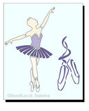 Stencil of a Ballerina on tiptoes with one arm up 