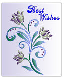 Best Wishes Floral Twisle Glitzcraft stencil