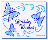 Birthday Wishes with Butterflies  Stencils- Glitzcraft