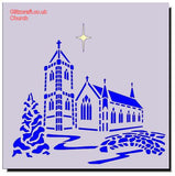 Church stencil for cards & Crafts