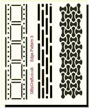 Edge Pattern 3, Stencils- GlitzcraftEdge Pattern stencil for card making including camera reel effect for edging cards and general decorations