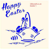 Happy Easter 1  (12.5 x 15cm), Stencils- Glitzcraft