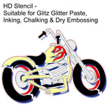 Motorbike Stencil HD for cards and crafts Mylar stencil