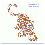 Tiger with big claws stencil