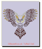 Tufted owl in tree stencil for cards and crafts