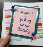 Magical Unicorn Birthday Stencil