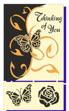 3d Thinking of You Stencil Swirl Butterfly Rose