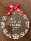 Circular Acrylic Engraved Bauble - personalised