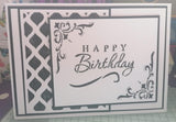 happy birthday stencil flower corners fancy corners black and white theme