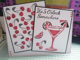 Cocktails - Cherries Background Stencil