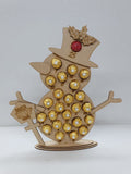Snowman advent calendar made of MDW with holes for Ferrero Rocher or Lindt Lindor Chocolates 