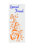 Special friend Stencil with roses on DL format